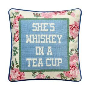 She's Whiskey Embroidered Pillow - Junk Gypsy NEW